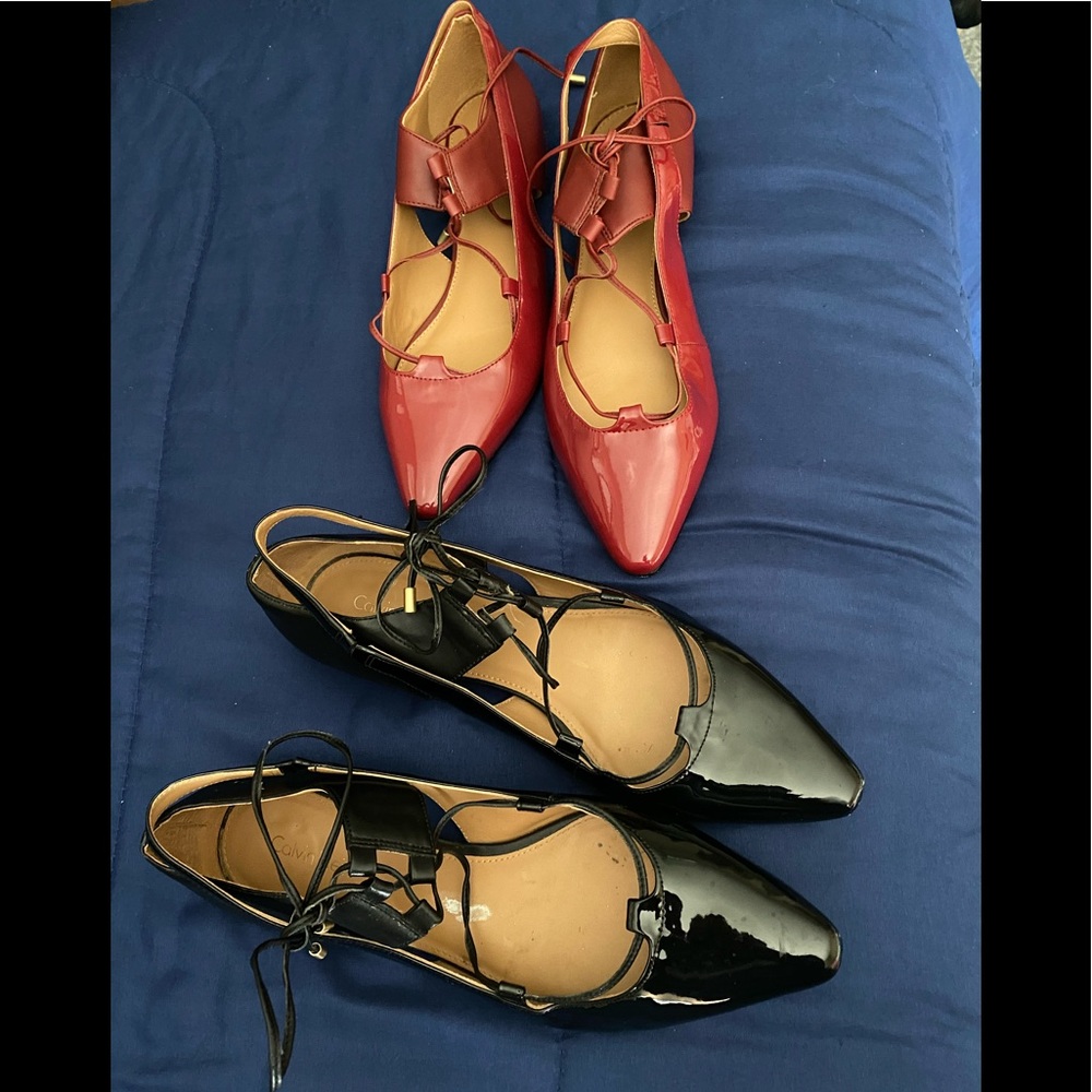Bundle Of Two Calvin Klein Tie Up Ballerina Flats